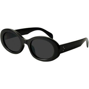 Mosanana Sunglasses Women Black Oval Retro Trendy Cute Fashion 90s Style Eyewear
